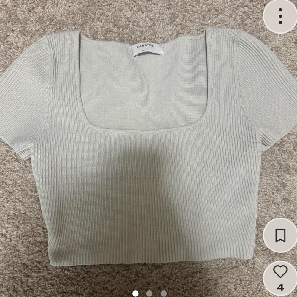 Aritzia Babaton Ribbed Square Neck Bodysuit - Cream